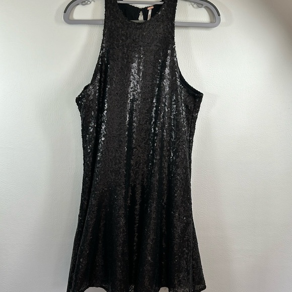 Free People Dresses & Skirts - Free People Black Sequin Mini Dress, XS